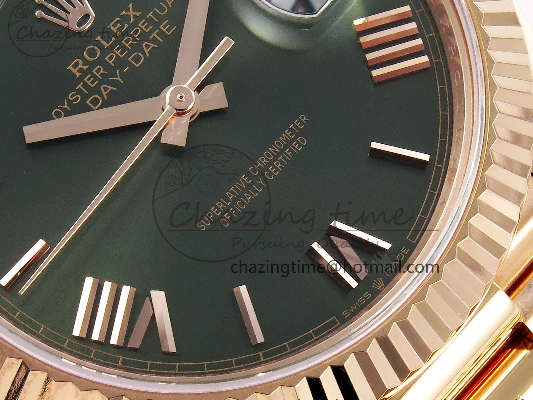 MiroTime 1228 Day Date 40 RG 228235 ARF 1:1 Best Edition Green Roman Dial on President Bracelet VR WrinkleFree 1509